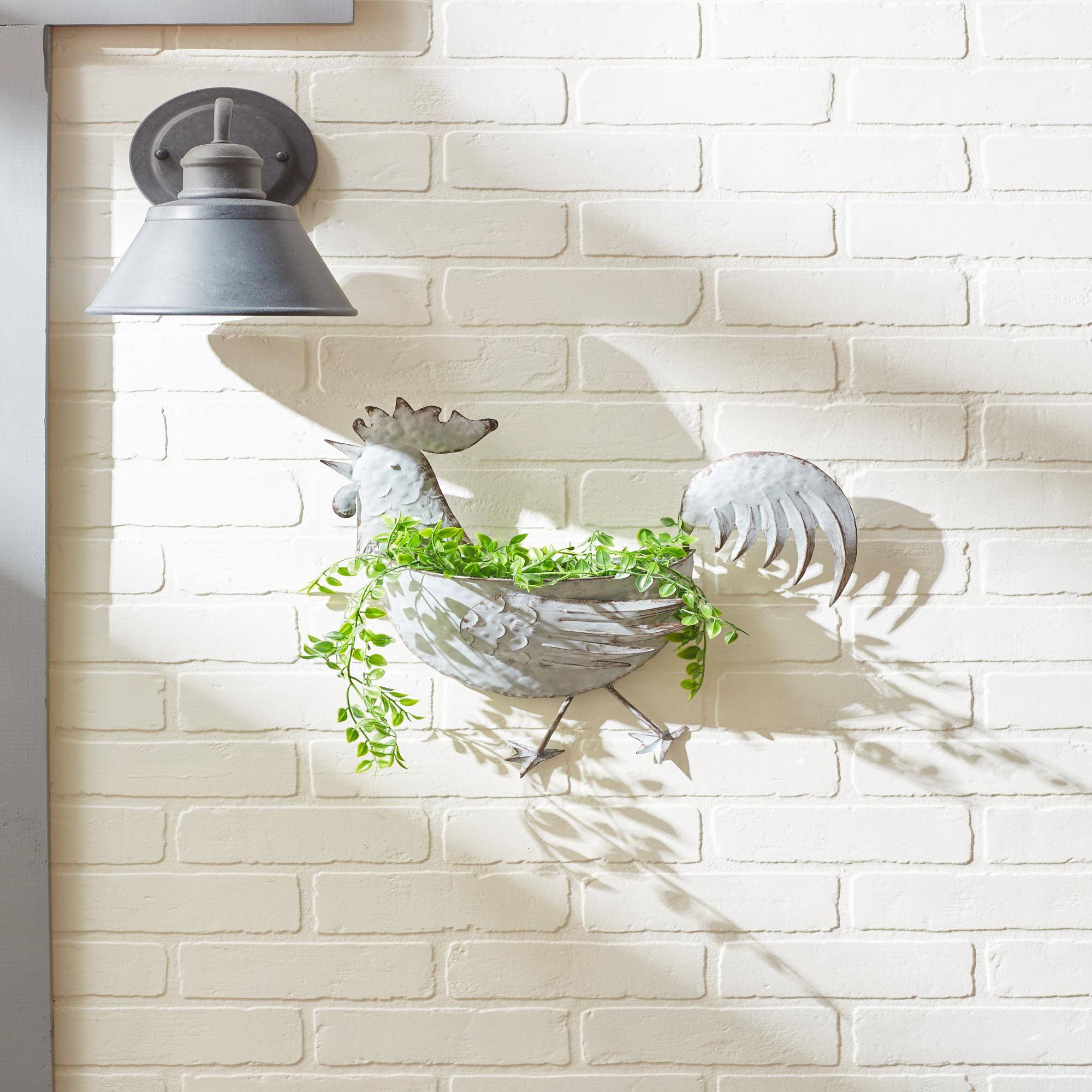 DII® 14.25" Rooster Galvanized Wall Planter